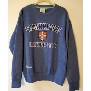 Official University Of Cambridge Sz L Crew Neck Sweatshirt Gray Academic College